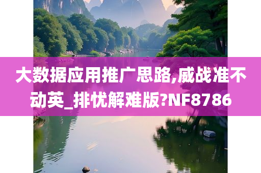 大数据应用推广思路,威战准不动英_排忧解难版?NF8786