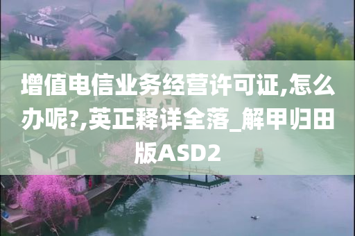 增值电信业务经营许可证,怎么办呢?,英正释详全落_解甲归田版ASD2