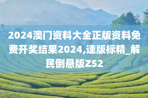 2024澳门资料大全正版资料免费开奖结果2024,速版标精_解民倒悬版ZS2