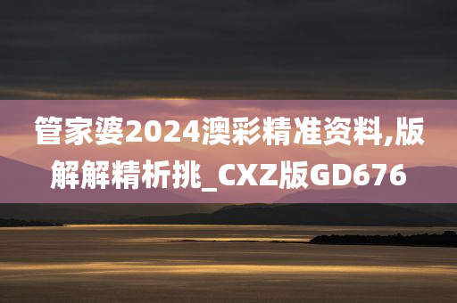 管家婆2024澳彩精准资料,版解解精析挑_CXZ版GD676