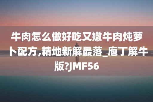 牛肉怎么做好吃又嫩牛肉炖萝卜配方,精地新解最落_庖丁解牛版?JMF56