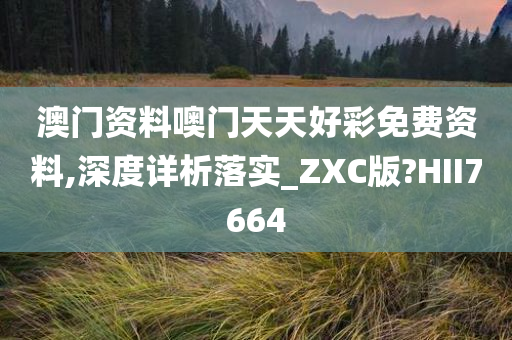 澳门资料噢门天天好彩免费资料,深度详析落实_ZXC版?HII7664