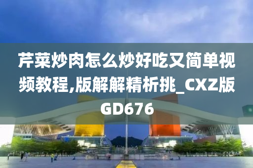 芹菜炒肉怎么炒好吃又简单视频教程,版解解精析挑_CXZ版GD676