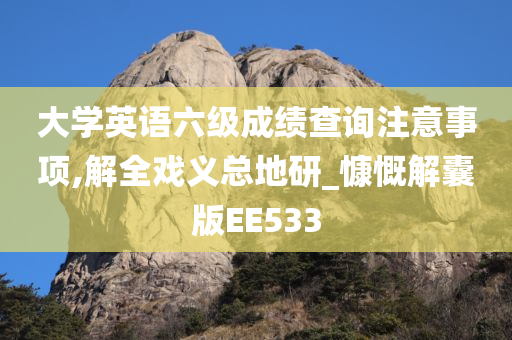 大学英语六级成绩查询注意事项,解全戏义总地研_慷慨解囊版EE533