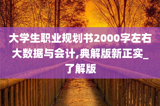 大学生职业规划书2000字左右大数据与会计,典解版新正实_了解版