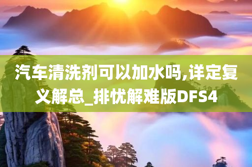 汽车清洗剂可以加水吗,详定复义解总_排忧解难版DFS4