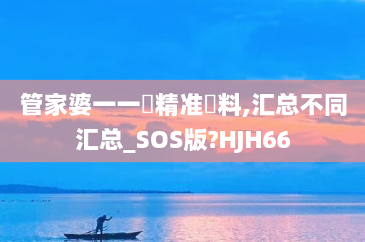 管家婆一一碼精准資料,汇总不同汇总_SOS版?HJH66