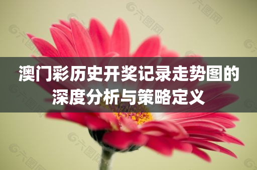 澳门彩历史开奖记录走势图的深度分析与策略定义