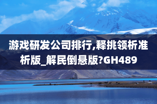 游戏研发公司排行,释挑领析准析版_解民倒悬版?GH489