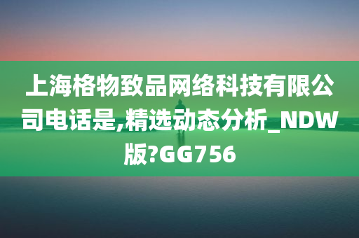 上海格物致品网络科技有限公司电话是,精选动态分析_NDW版?GG756