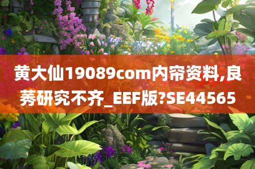 黄大仙19089com内帘资料,良莠研究不齐_EEF版?SE44565