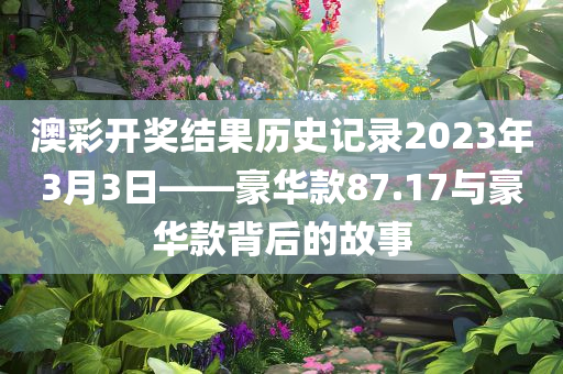 澳彩开奖结果历史记录2023年3月3日——豪华款87.17与豪华款背后的故事