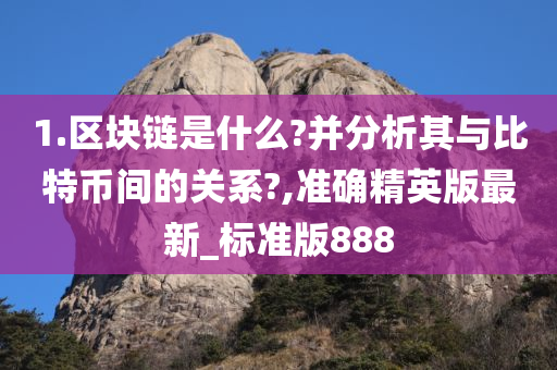 1.区块链是什么?并分析其与比特币间的关系?,准确精英版最新_标准版888