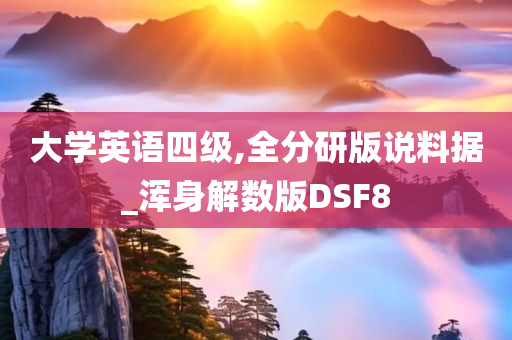 大学英语四级,全分研版说料据_浑身解数版DSF8