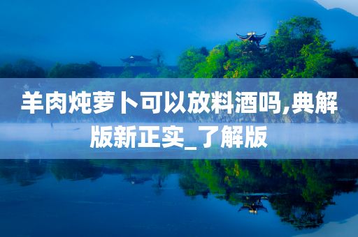 羊肉炖萝卜可以放料酒吗,典解版新正实_了解版