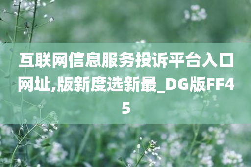 互联网信息服务投诉平台入口网址,版新度选新最_DG版FF45