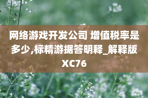 网络游戏开发公司 增值税率是多少,标精游据答明释_解释版XC76