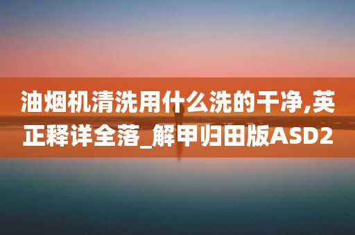 油烟机清洗用什么洗的干净,英正释详全落_解甲归田版ASD2