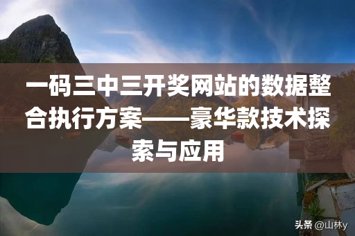 一码三中三开奖网站的数据整合执行方案——豪华款技术探索与应用