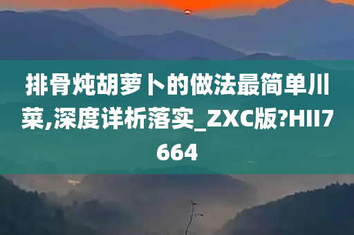 排骨炖胡萝卜的做法最简单川菜,深度详析落实_ZXC版?HII7664