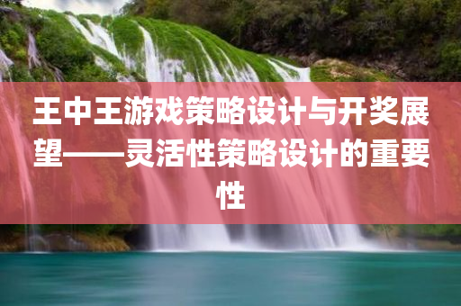 王中王游戏策略设计与开奖展望——灵活性策略设计的重要性