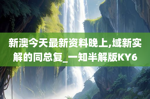 新澳今天最新资料晚上,域新实解的同总复_一知半解版KY6