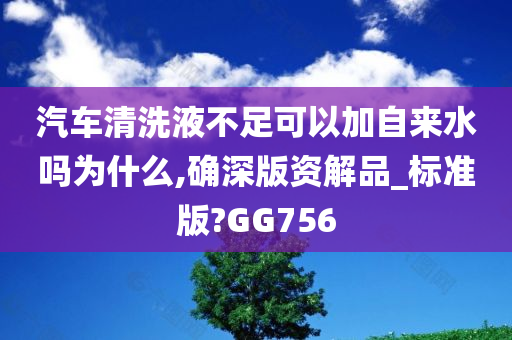 汽车清洗液不足可以加自来水吗为什么,确深版资解品_标准版?GG756