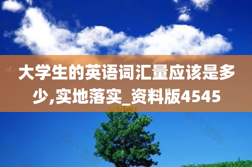 大学生的英语词汇量应该是多少,实地落实_资料版4545