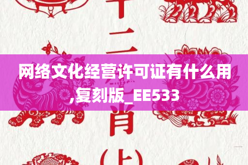 网络文化经营许可证有什么用,复刻版_EE533