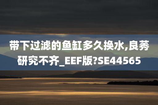 带下过滤的鱼缸多久换水,良莠研究不齐_EEF版?SE44565