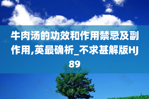 牛肉汤的功效和作用禁忌及副作用,英最确析_不求甚解版HJ89