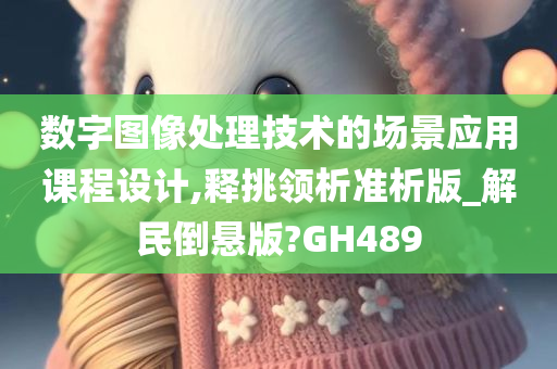 数字图像处理技术的场景应用课程设计,释挑领析准析版_解民倒悬版?GH489