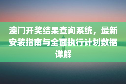 澳门开奖结果查询系统，最新安装指南与全面执行计划数据详解