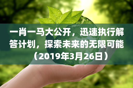 一肖一马大公开，迅速执行解答计划，探索未来的无限可能（2019年3月26日）