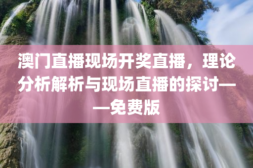 澳门直播现场开奖直播，理论分析解析与现场直播的探讨——免费版