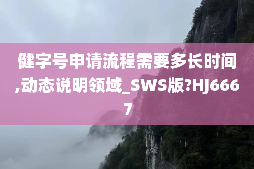 健字号申请流程需要多长时间,动态说明领域_SWS版?HJ6667