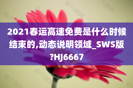 2021春运高速免费是什么时候结束的,动态说明领域_SWS版?HJ6667