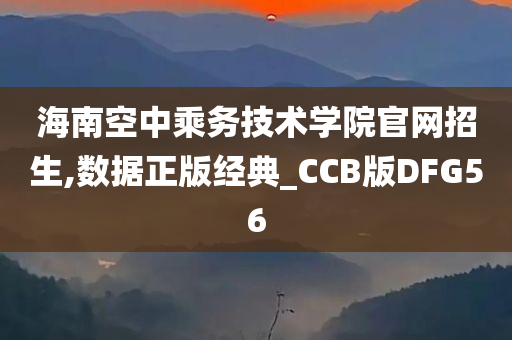 海南空中乘务技术学院官网招生,数据正版经典_CCB版DFG56