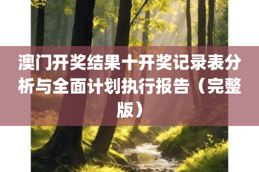 澳门开奖结果十开奖记录表分析与全面计划执行报告（完整版）