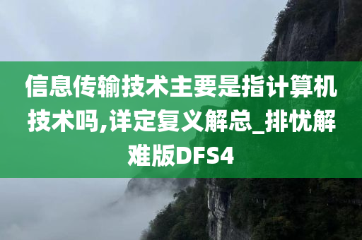 信息传输技术主要是指计算机技术吗,详定复义解总_排忧解难版DFS4