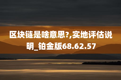 区块链是啥意思?,实地评估说明_铂金版68.62.57