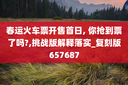 春运火车票开售首日, 你抢到票了吗?,挑战版解释落实_复刻版657687