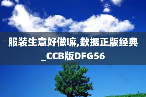 服装生意好做嘛,数据正版经典_CCB版DFG56