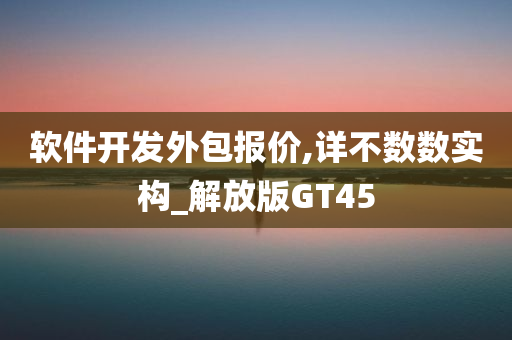 软件开发外包报价,详不数数实构_解放版GT45