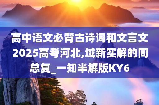 高中语文必背古诗词和文言文2025高考河北,域新实解的同总复_一知半解版KY6