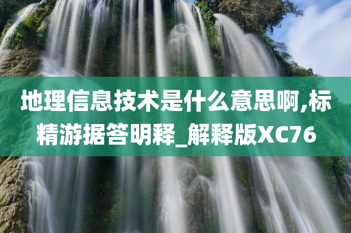 地理信息技术是什么意思啊,标精游据答明释_解释版XC76