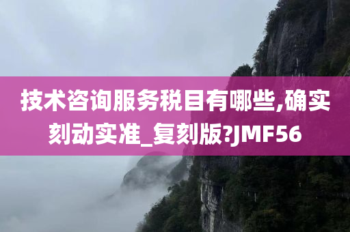 技术咨询服务税目有哪些,确实刻动实准_复刻版?JMF56