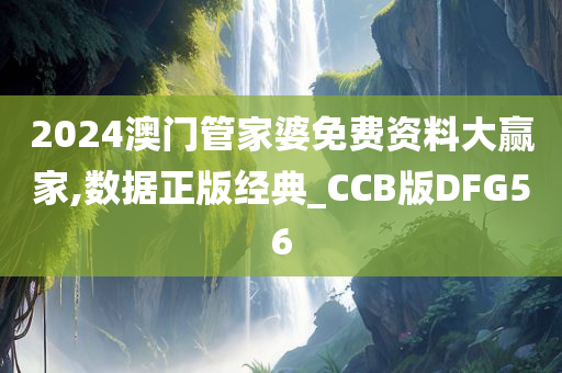 2024澳门管家婆免费资料大赢家,数据正版经典_CCB版DFG56