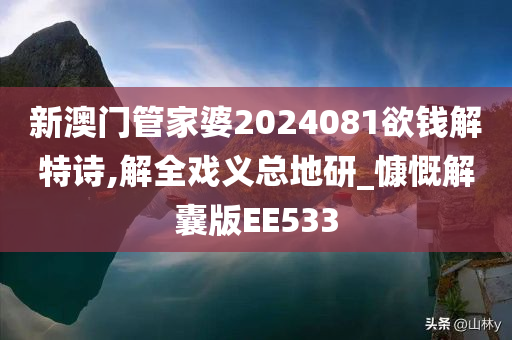 新澳门管家婆2024081欲钱解特诗,解全戏义总地研_慷慨解囊版EE533