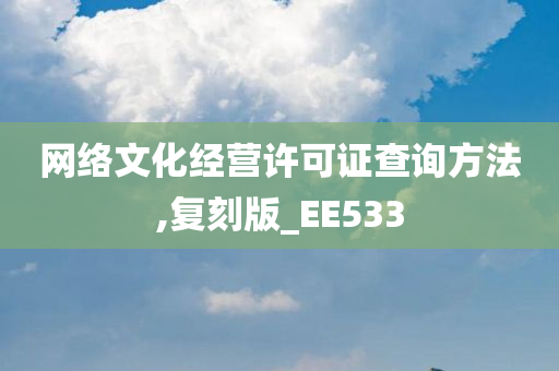 网络文化经营许可证查询方法,复刻版_EE533